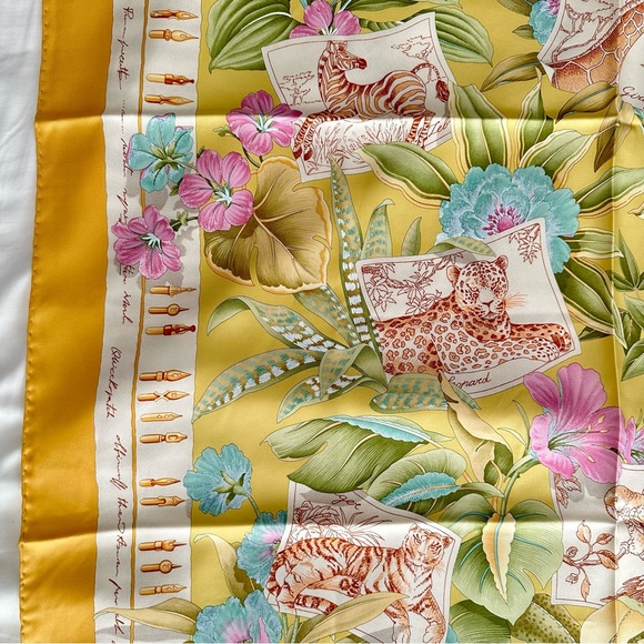 [SOLD] Authentic Salvatore Ferragamo Silk Scarf, Rare Animal Print, EUC - Picture 7 of 14